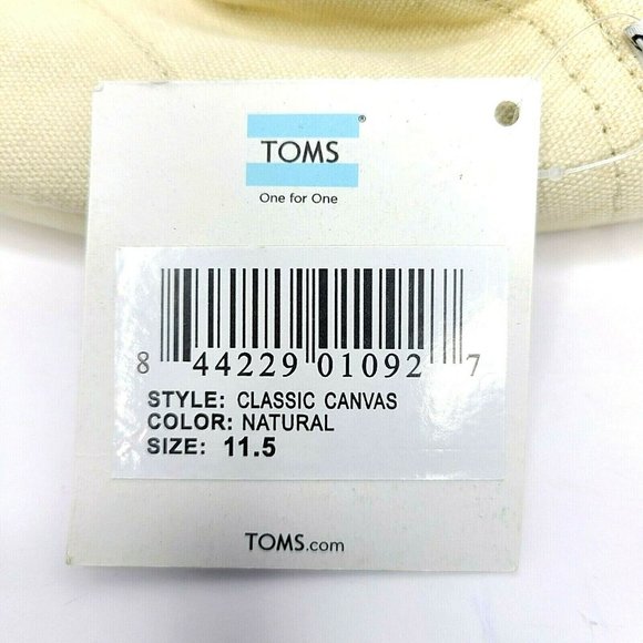 Toms Natural Canvas Slip On Flat Shoes Size 11.5 main image 7